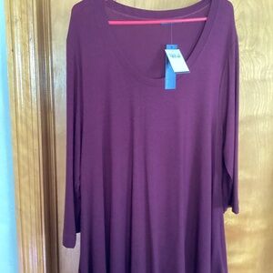 Nally & Millie Burgundy Asymmetrical Swing Top 1X